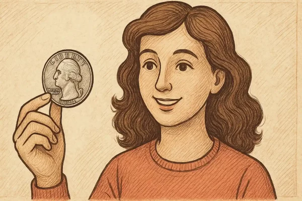How to Identify Valuable Quarters: Guide for Numismatics Lovers A woman holds a silver quarter in her hand.